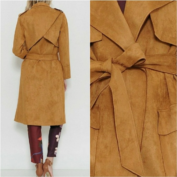 FAUX SUEDE TRENCH COAT - Picture 3 of 4